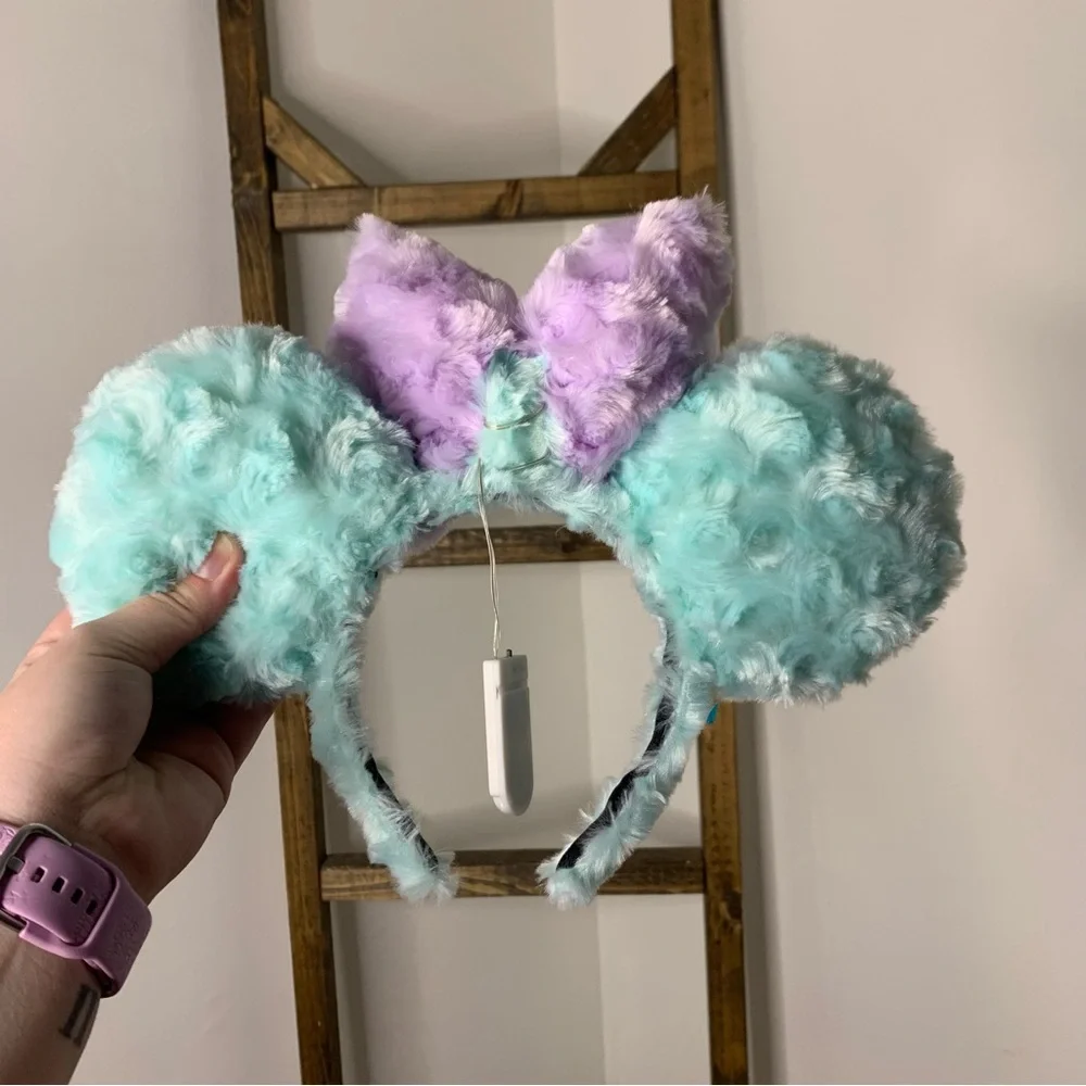 Wish Upon Magic Fluffy Mint and Lavender Disney Ears Headband